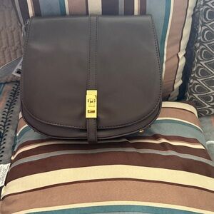 Adrienne Vittadini Elegant Brown Leather Crossbody Bag